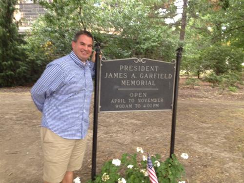 Mr. Barry at the President Garfield Memorial in Cleveland, Ohio 